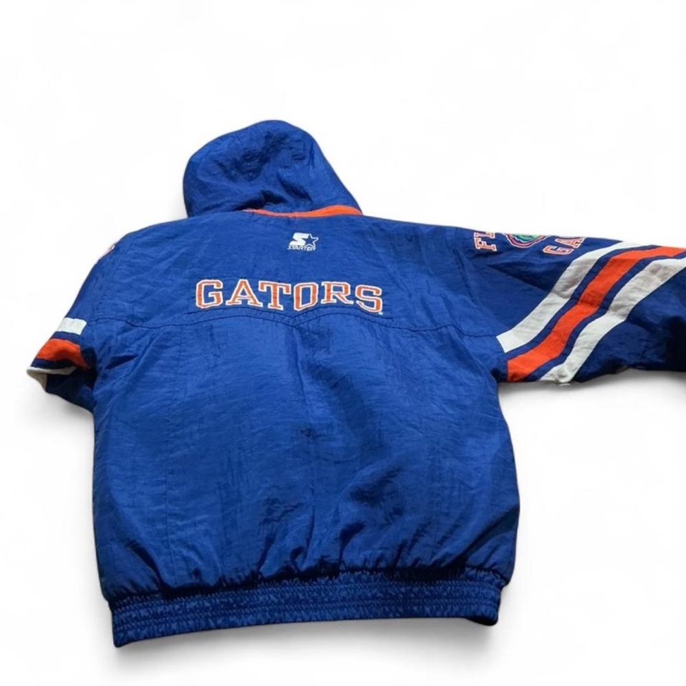 Vintage 90s Florida Gators STARTER Blue Puffer Jacket Sz Large Full Zip EUC - Picture 5 of 7